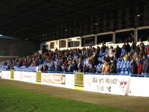 The stand fills up for kick off