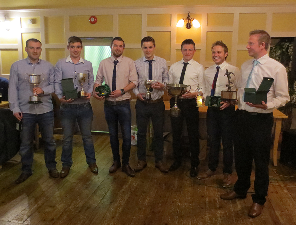 BUFC Award winners Gareth Bingham, Graeme McMullan, Ian McMullan, Greg Allison, Ethan Majury, Stuart McMullan and Alan Massey at the clubs Annual Dinner
